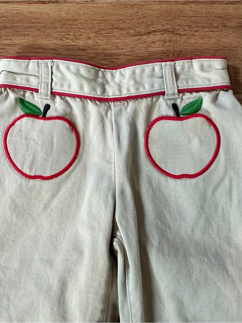 Gymboree Vintage Toddler Girl Apple Pocket Khaki Pants Size 2 T